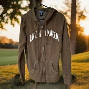 Polo Jeans Company Hoodie Men XL Green Full Zip Jacket Jumper Academia Comfy Y2K